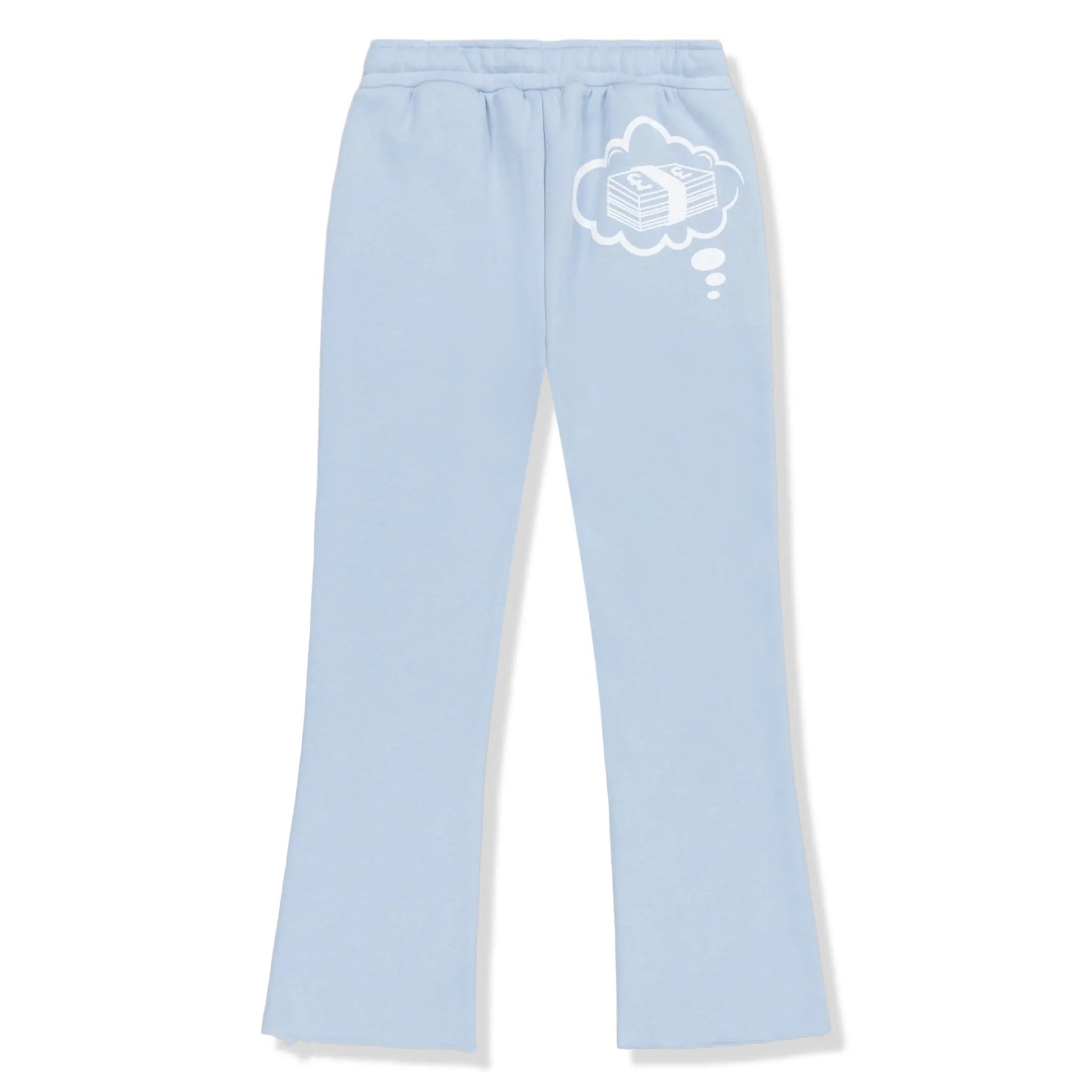 Front View of Fully Paid Dreams Sky Blue White Joggers